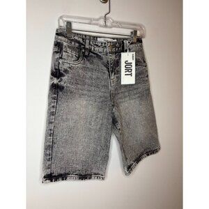 REFUGE NEW Slouchy Jort Black Gray Acid Wash Womens 0 Ample Shorts